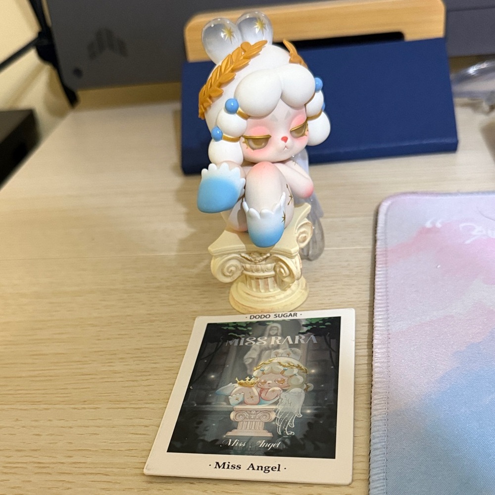 Miss Angel Figurine - Cream and Blue